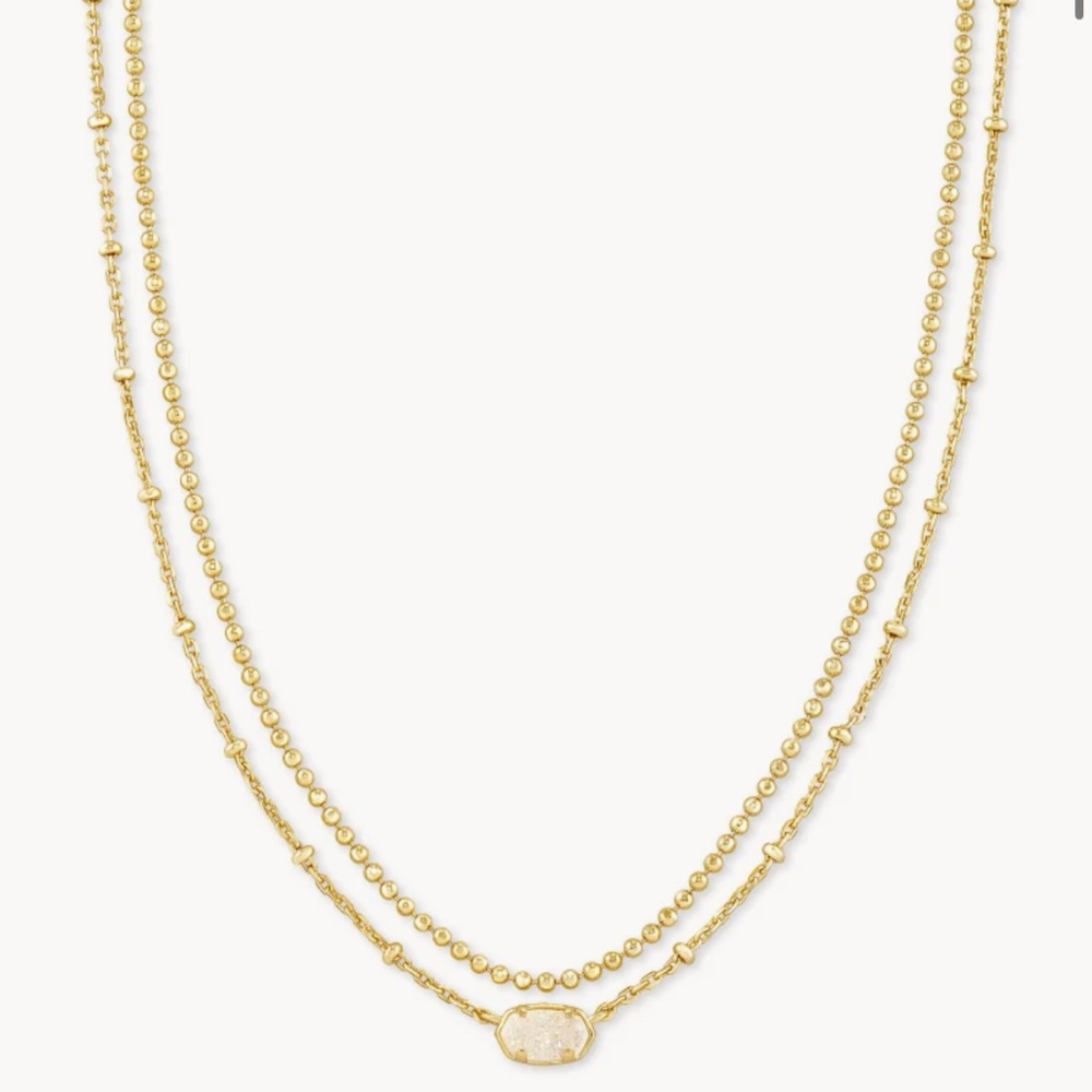 Emilie Gold Multi-Strand Necklace in Iridescent Drusy - New with Tags